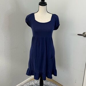 Vintage Y2k Dolce Navy Blue Babydoll Short Sleeve Dress  - Size S